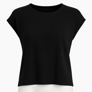 Eileen Fisher‎ Women's Medium Black Organic Cotton Knit Sleeveless Shell Top